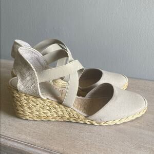 Lauren, Ralph Lauren wedge sandals, size 9.5